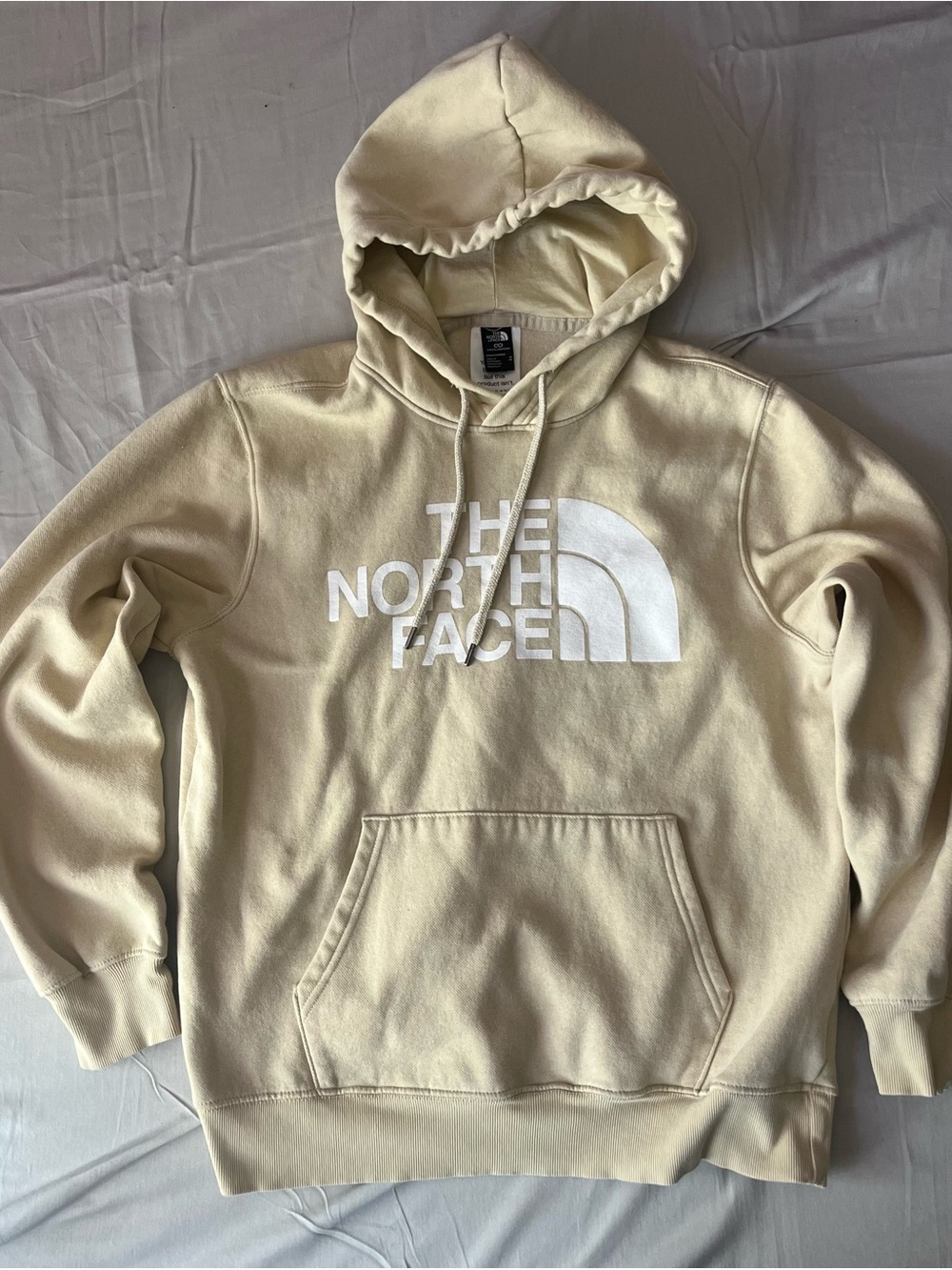 The North Face Men's Off-White/Cream Logo Hoodie